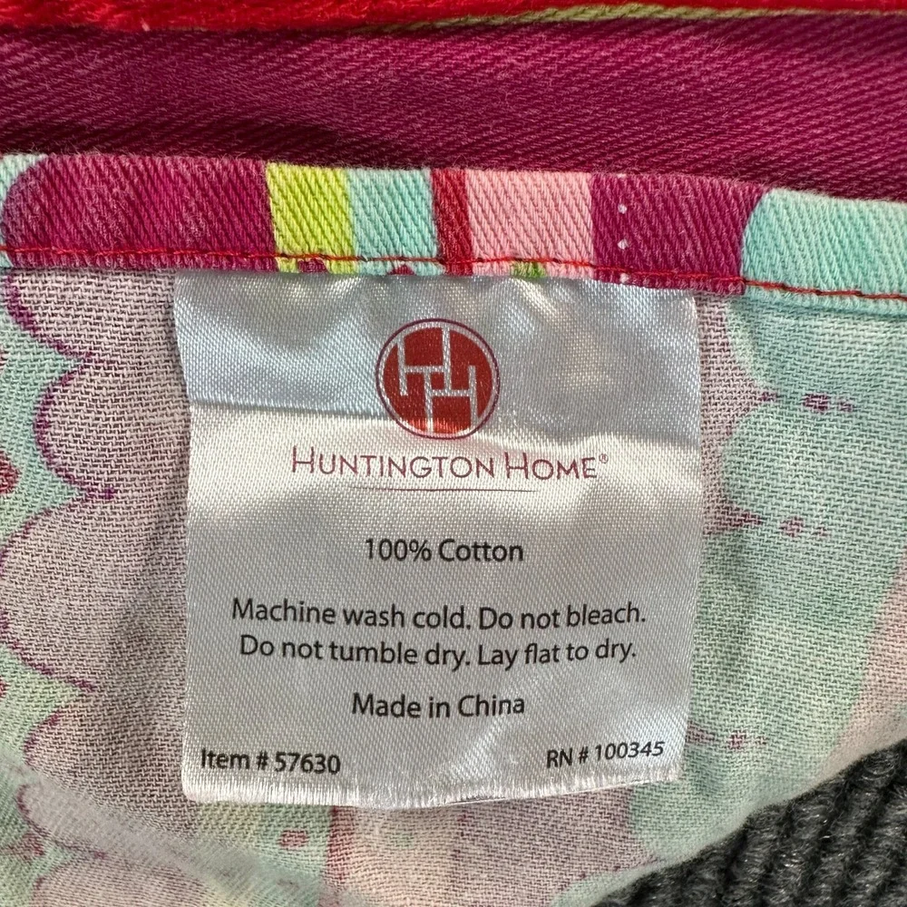 Huntington Home Unisex We Whisk You A Merry Christmas Apron OS Red Cotton Ruffle